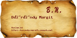 Böröndy Margit névjegykártya
