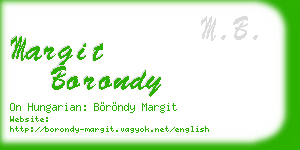 margit borondy business card